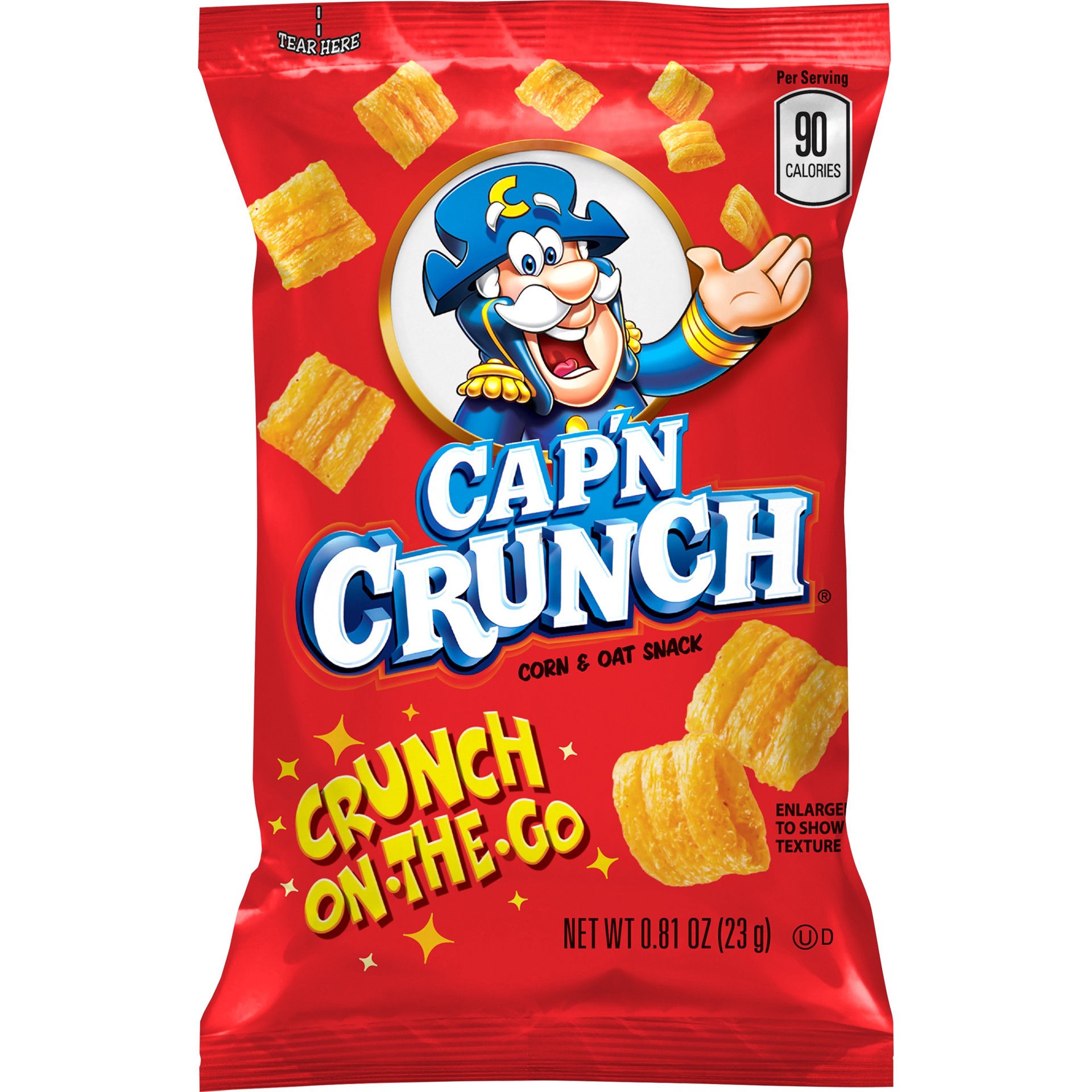slide 1 of 5, Cap'n Crunch Corn & Oat Snack 0.81 Oz, 0.81 oz