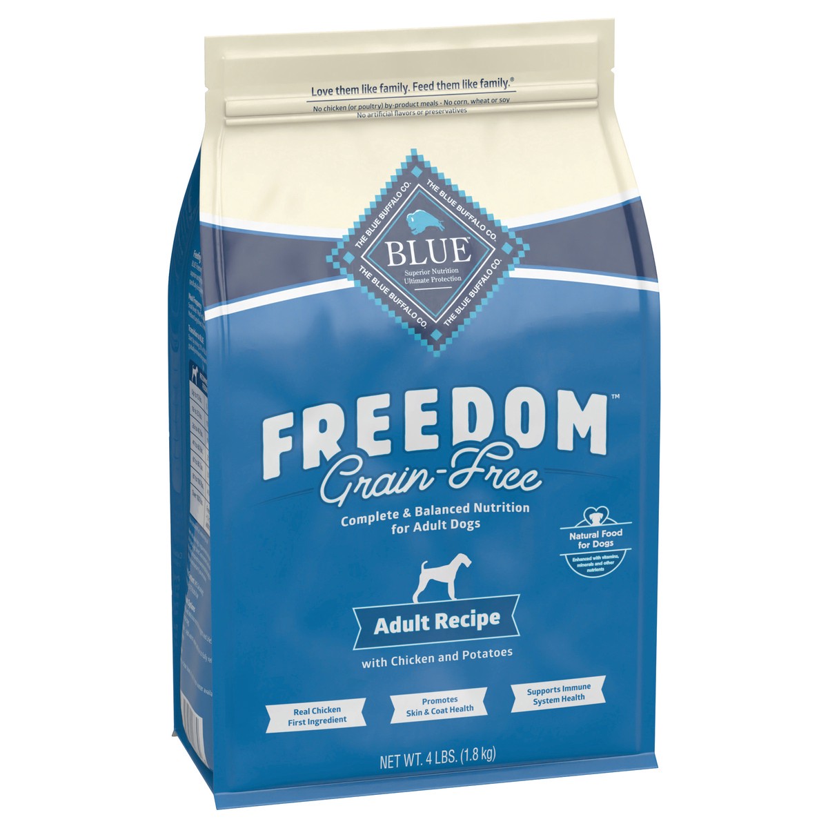 slide 2 of 12, Blue Buffalo Freedom Grain Free Natural Adult Dry Dog Food, Chicken 4-lb, 4 lb