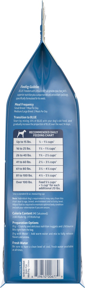 slide 6 of 12, Blue Buffalo Freedom Grain Free Natural Adult Dry Dog Food, Chicken 4-lb, 4 lb