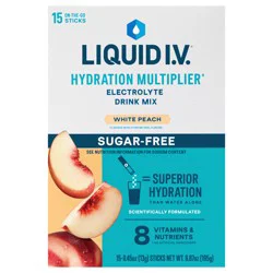 Liquid I.V. Hydration Multiplier Sugar-Free White Peach Electrolyte Drink Mix 15 - 0.45 oz Stick Packs