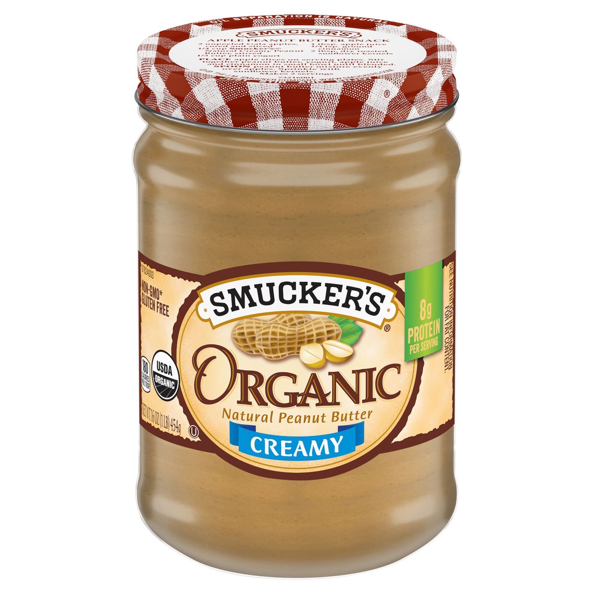 slide 1 of 1, Smucker's Organic Creamy Peanut Butter, 16 oz