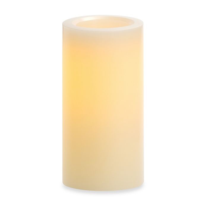 slide 1 of 1, Candle Impressions Flameless Wax Pillar Candle with Smooth Vanilla Fragrance, 4 in x 8 in