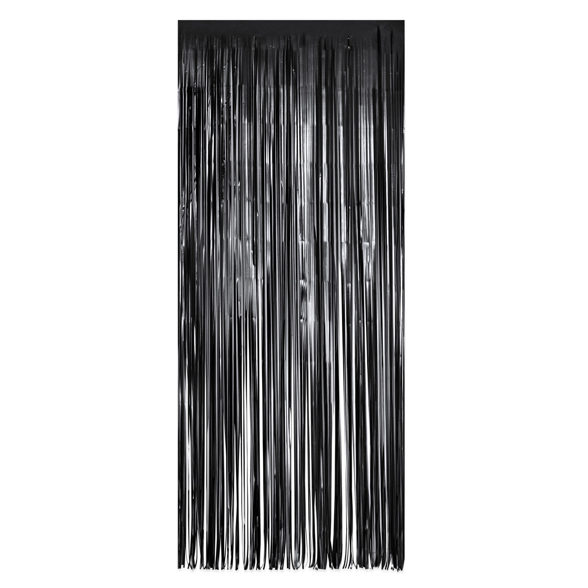 slide 4 of 4, Black Fringe Curtain By Celebrate It, 39 in x 96 in