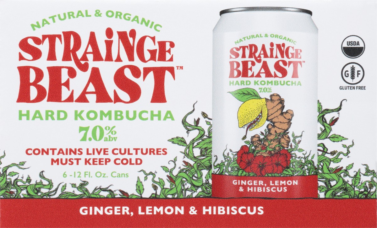 slide 5 of 10, Ginger, Lemon & Hibiscus Hard Kombucha 6 Pack (12oz Cans), 12 oz