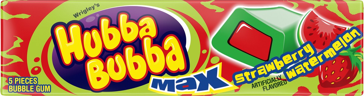 slide 6 of 9, Hubba Bubba Max Strawberry Watermelon Bubble Gum, 5 ct