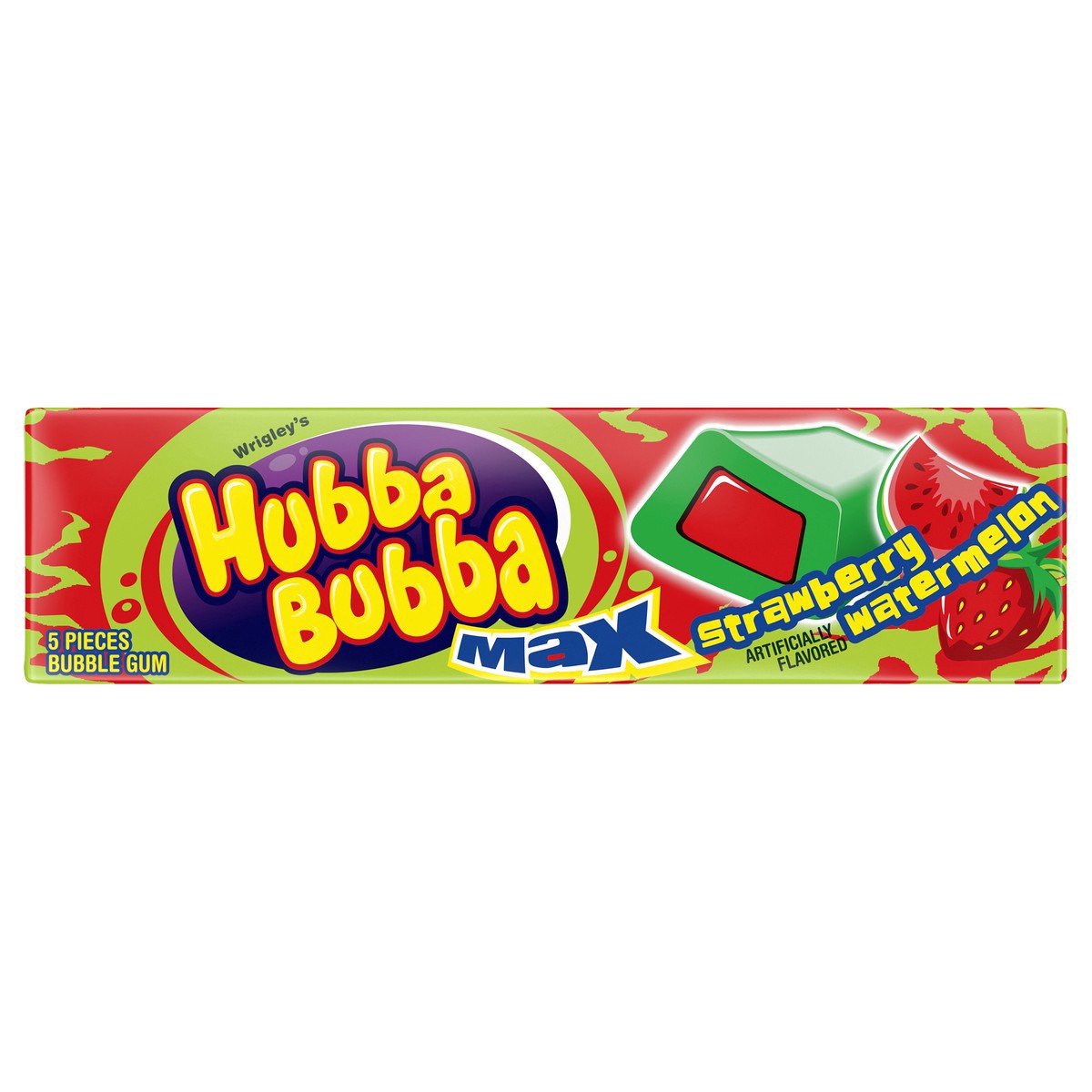 slide 1 of 9, Hubba Bubba Max Strawberry Watermelon Bubble Gum, 5 ct