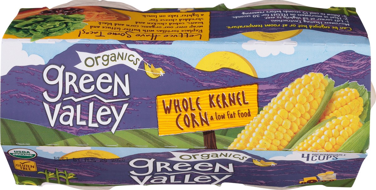 slide 8 of 10, Green Valley Organics Organics Whole Kernel Corn, 4 oz Cups, 4-Pack, 4 ct