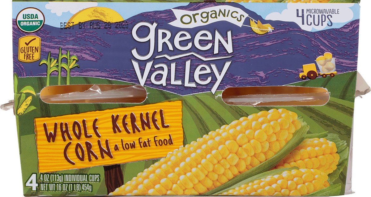 slide 9 of 10, Green Valley Organics Organics Whole Kernel Corn, 4 oz Cups, 4-Pack, 4 ct