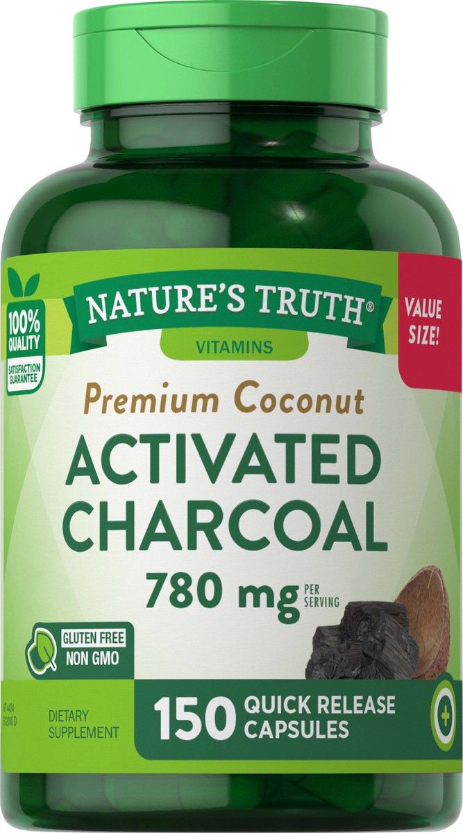 slide 6 of 6, Nature's Truth Activated Charcoal 780 mg, 150 ct; 520 mg