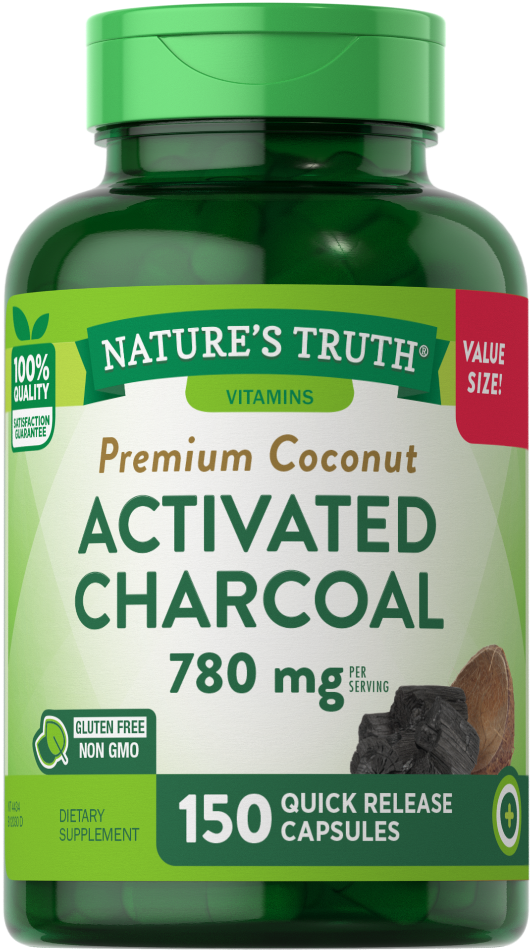 slide 1 of 6, Nature's Truth Activated Charcoal 780 mg, 150 ct; 520 mg