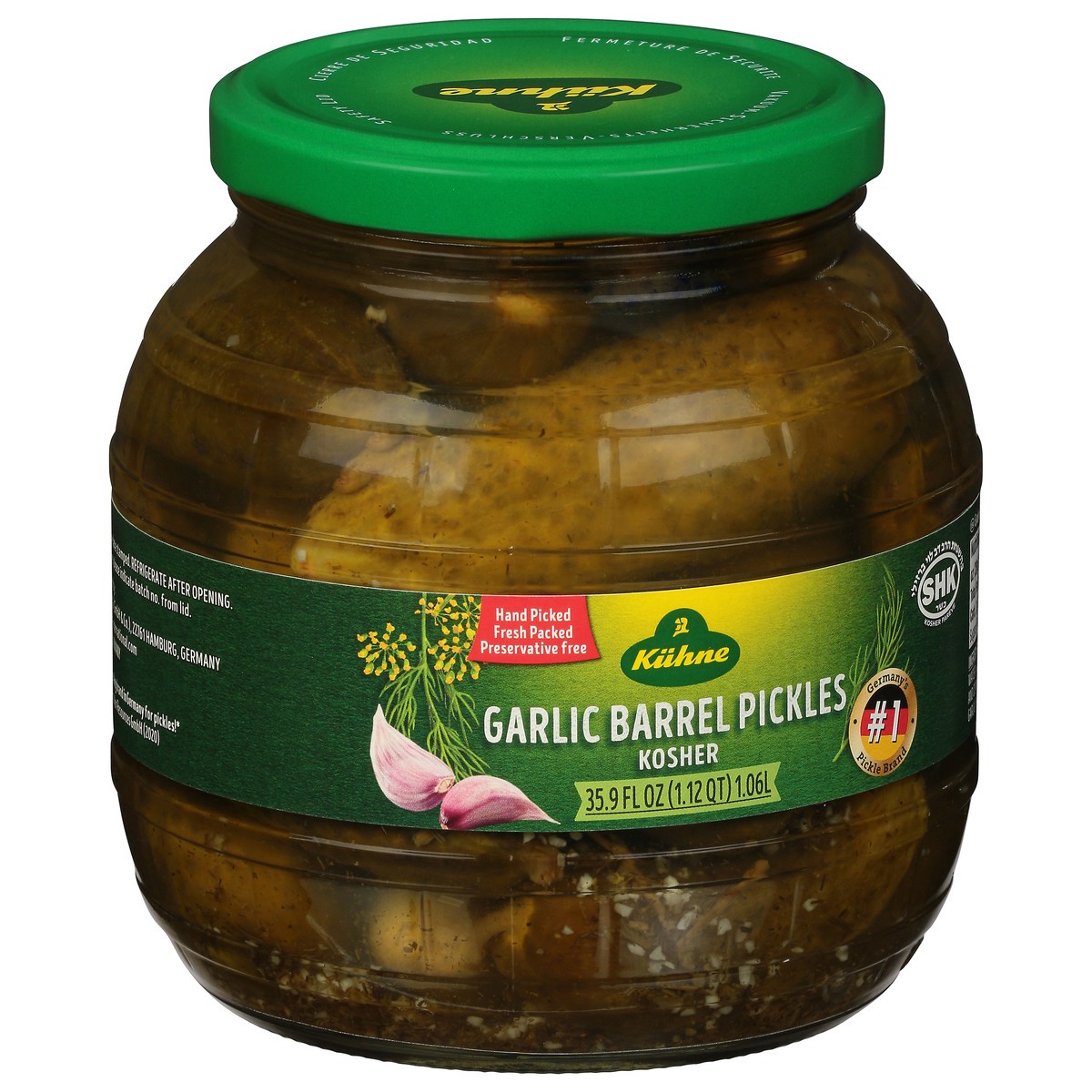 slide 2 of 11, Kuhne Kühne Garlic Barrel Pickles, 35.9 oz