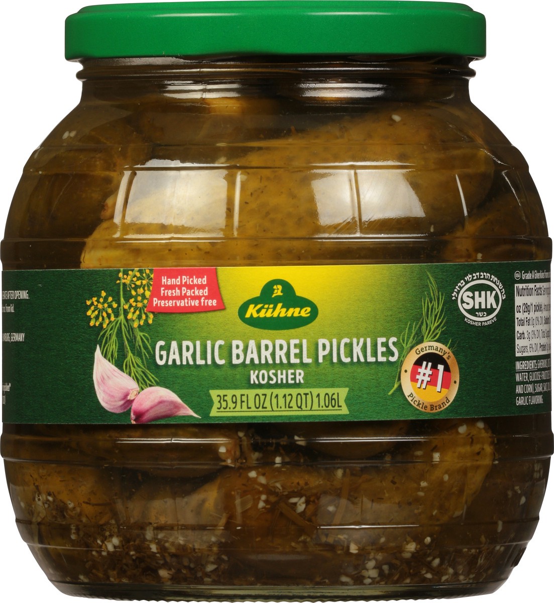 slide 9 of 11, Kuhne Kühne Garlic Barrel Pickles, 35.9 oz