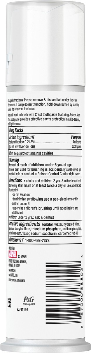 slide 3 of 5, Crest Kid's Toothpaste Pump, featuring Marvel's Spiderman, Strawberry Flavor, 4.2 oz, 4.2 oz