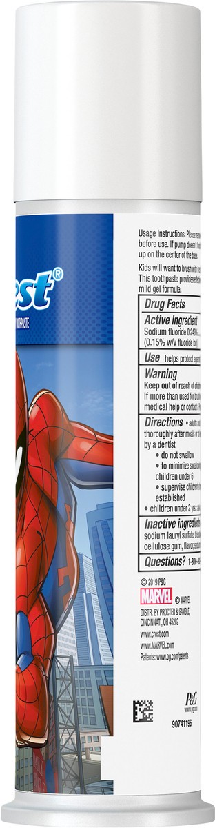 slide 5 of 5, Crest Kid's Toothpaste Pump, featuring Marvel's Spiderman, Strawberry Flavor, 4.2 oz, 4.2 oz