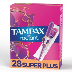 Tampax Radiant Super Plus Unscented Plastic Tampons