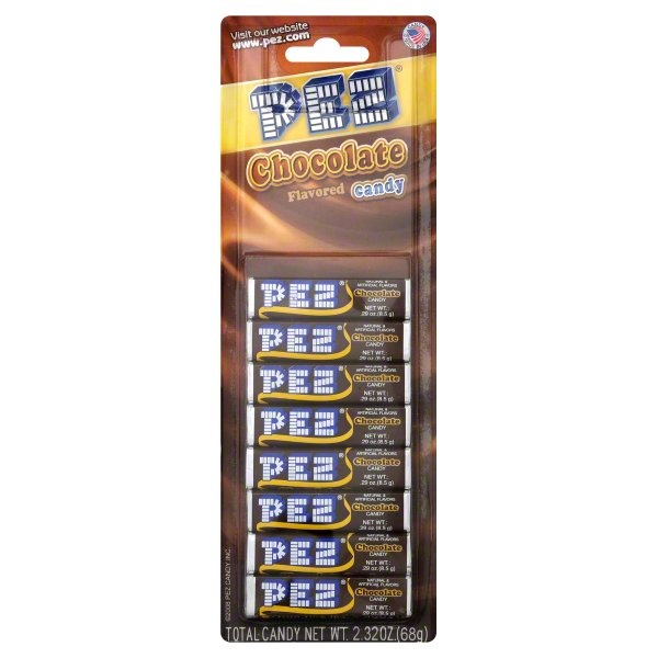 slide 1 of 1, PEZ Refill Chocolate, 2.32 oz