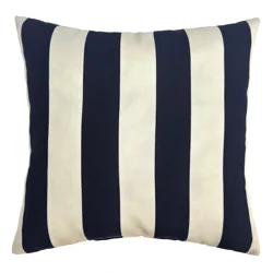 ROOM & RETREAT Rr 17x17 Polyester Pillow Blue Stripe