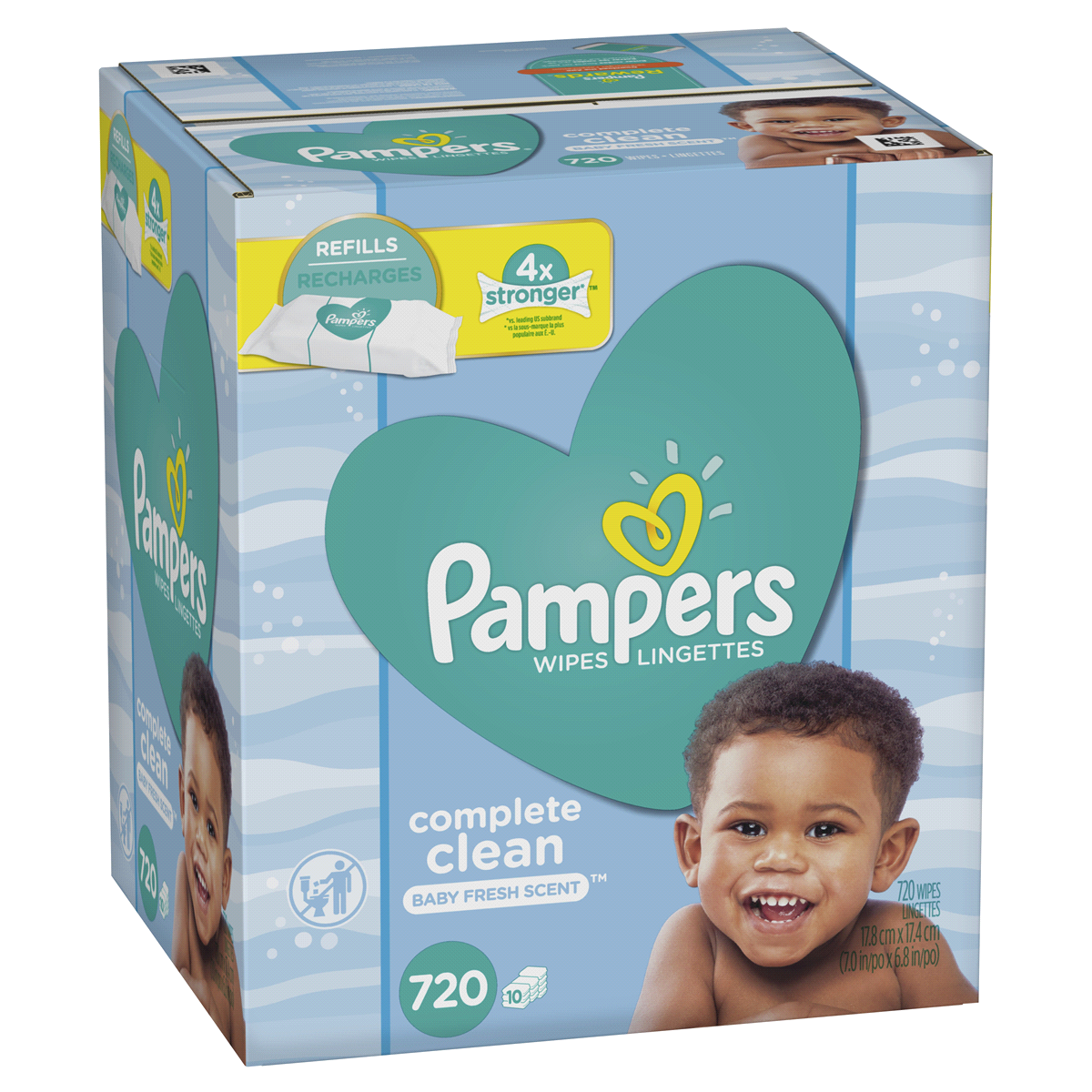 slide 2 of 3, Pampers Complete Clean Baby Fresh Scent Baby Wipes, 720 ct