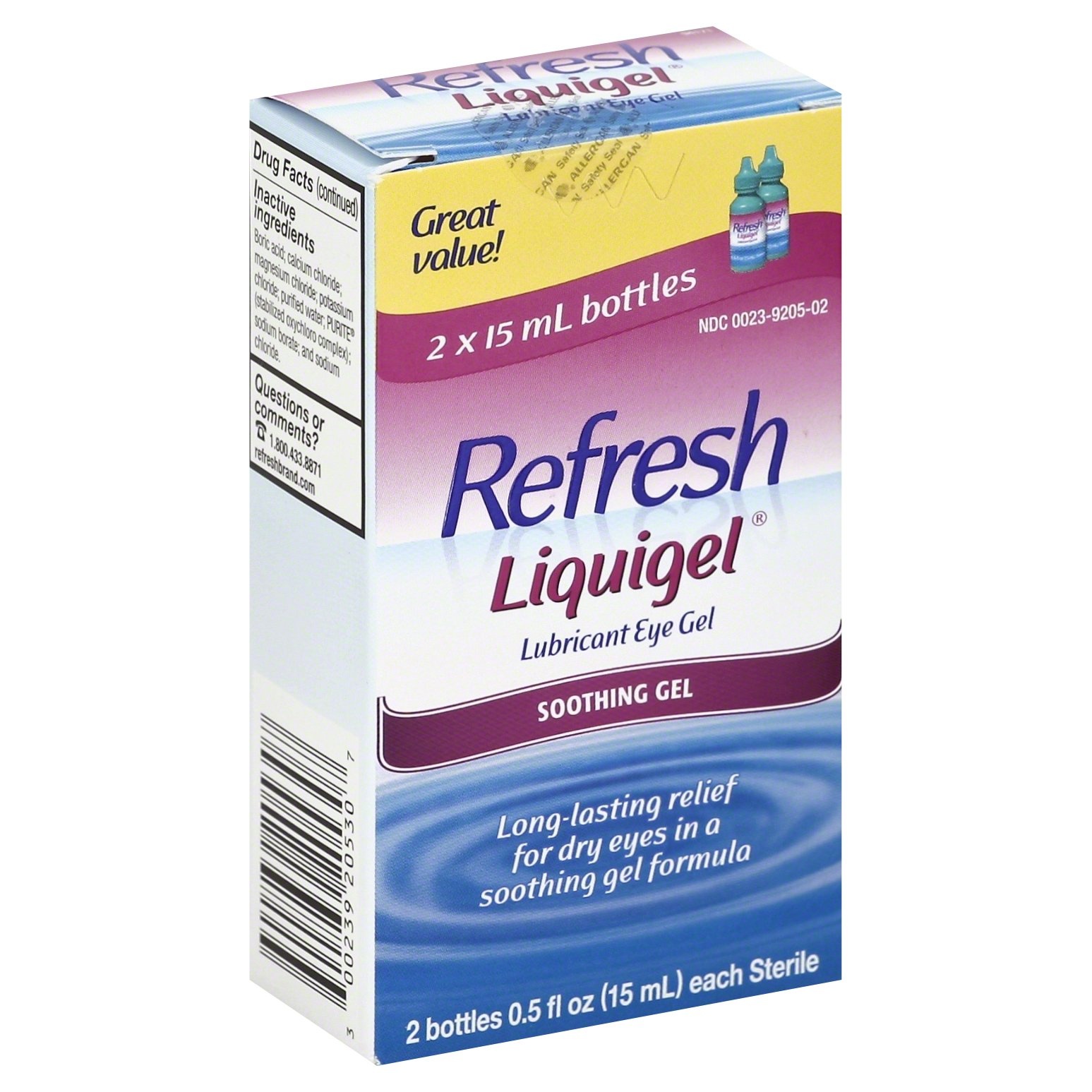 slide 1 of 1, Refresh Liquigel Soothing Gel Eye Drops, 2 ct