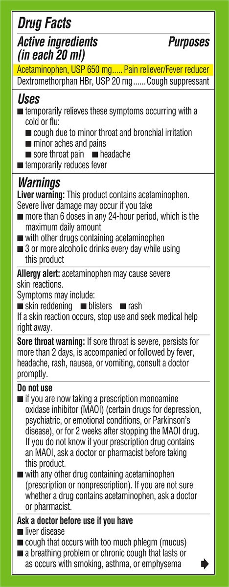 slide 3 of 7, Robitussin Adult Maximum Strength Severe Cough + Sore Throat Relief Medicine, Cough Suppressant, Acetaminophen (4 Fluid Ounce Bottle), 4 oz