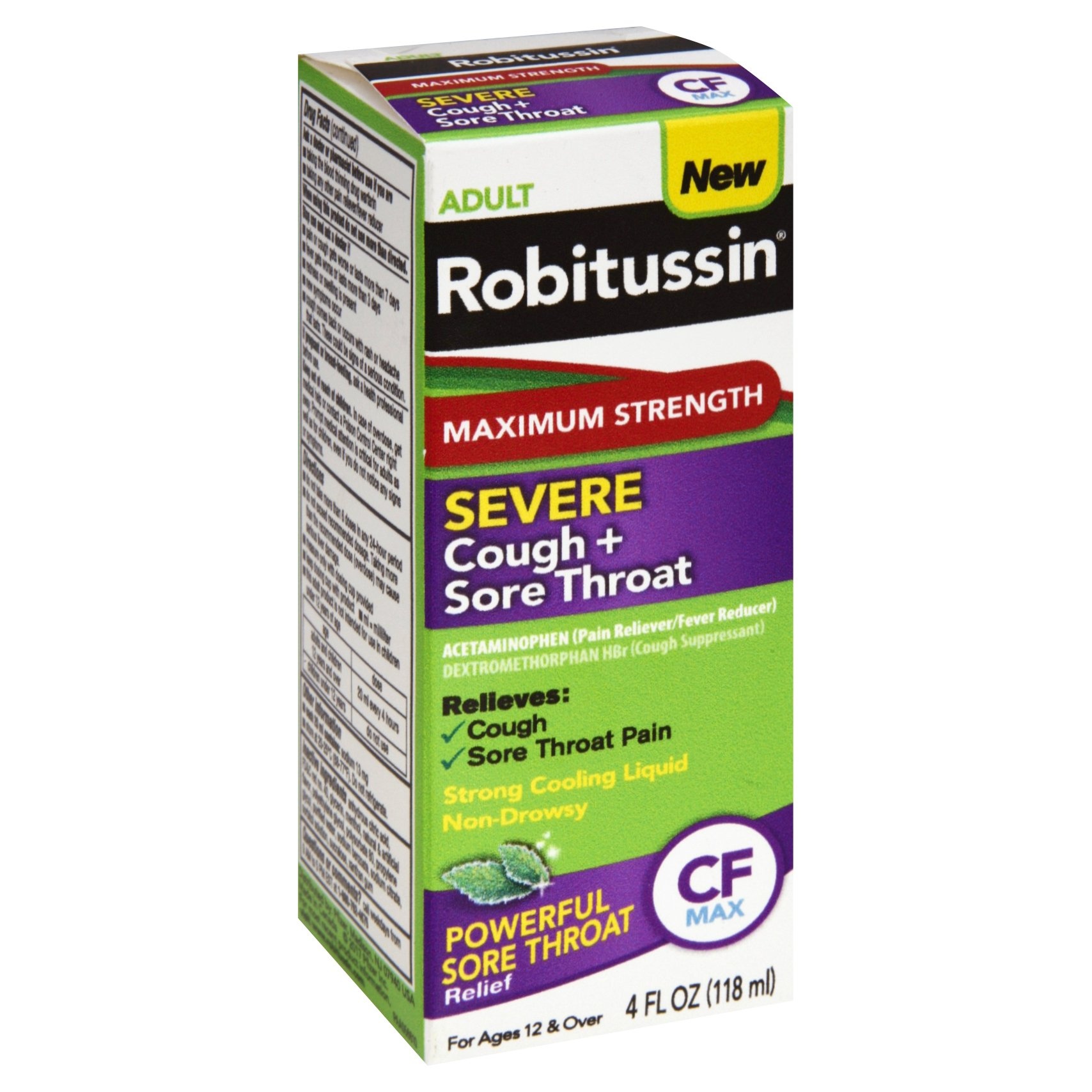 slide 1 of 6, Robitussin Maximum Strength Severe Cough And Sore Throat, 4 fl oz