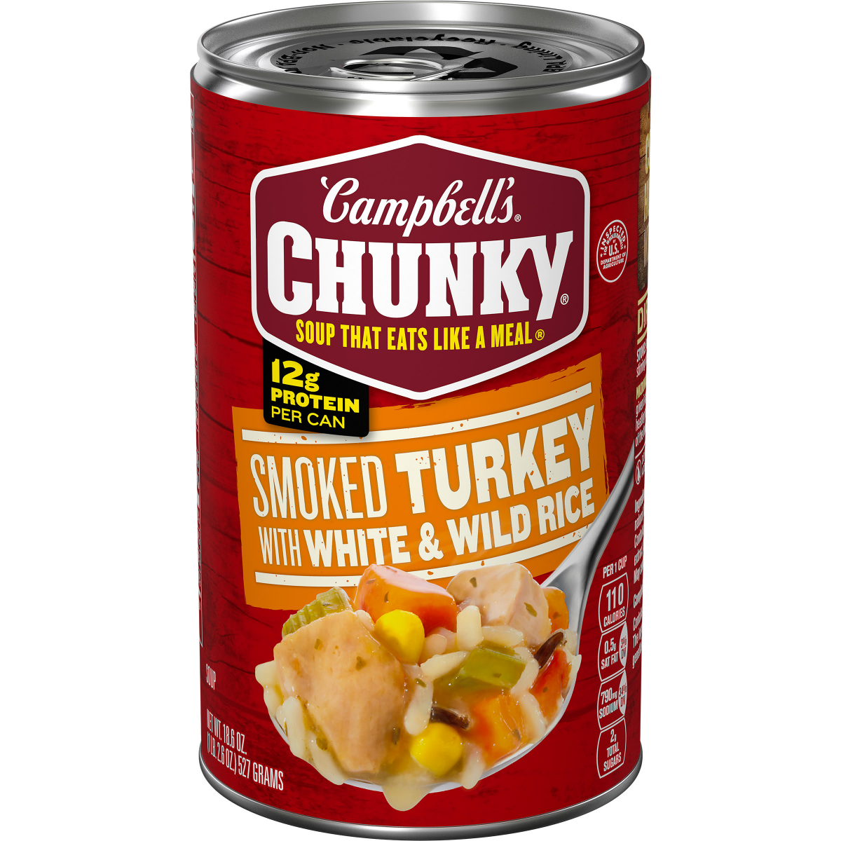 slide 1 of 5, Campbell's Campbell''s Chunky Soup, Smoked Turkey with White and Wild Rice Soup, 18.6 oz Can, 18.6 oz