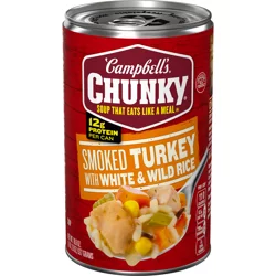 Campbell's Chunky Smoked Turkey with White and Wild Rice Soup, 18.6 oz Can