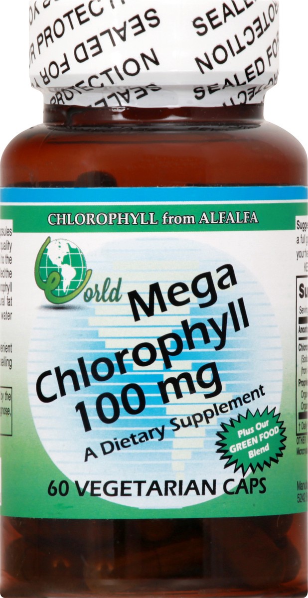 slide 10 of 12, World Organic 100 mg Vegetarian Caps Mega Chlorophyll 60 ea, 60 ct