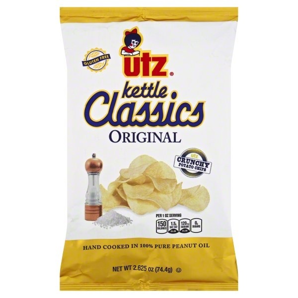 slide 1 of 5, Utz Kettle Classics Original Potato Chips, 2.625 oz