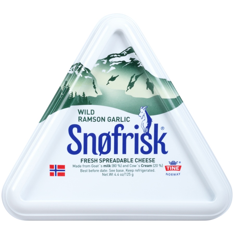 slide 1 of 8, Snøfrisk Wild Ramson Garlic Fresh Spreadable Cheese, 4.4 oz