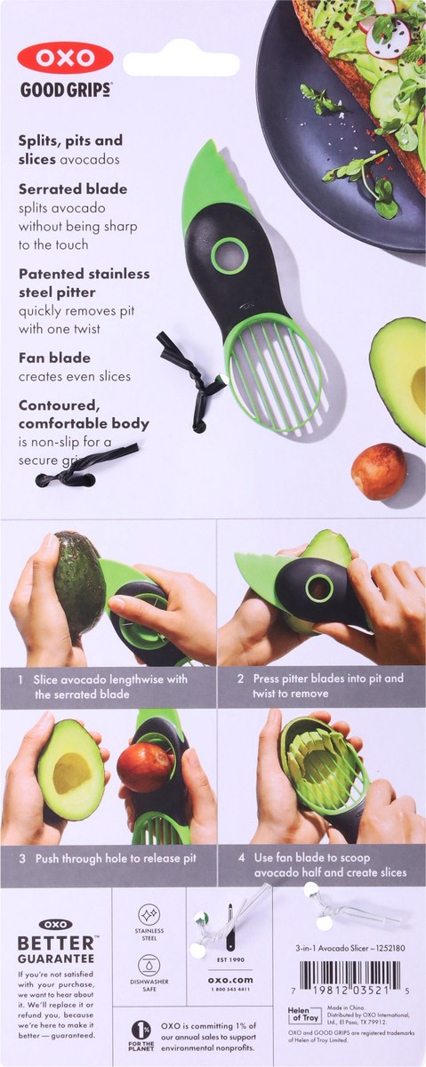 slide 9 of 9, OXO Good Grips 3-in-1 Avocado Slicer 1 ea, 1 ct