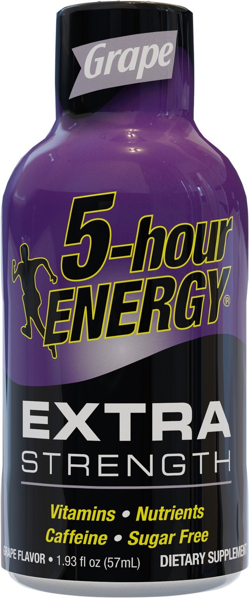 slide 4 of 8, 5-hour ENERGY Shot, Extra Strength, Grape, 1.93 oz