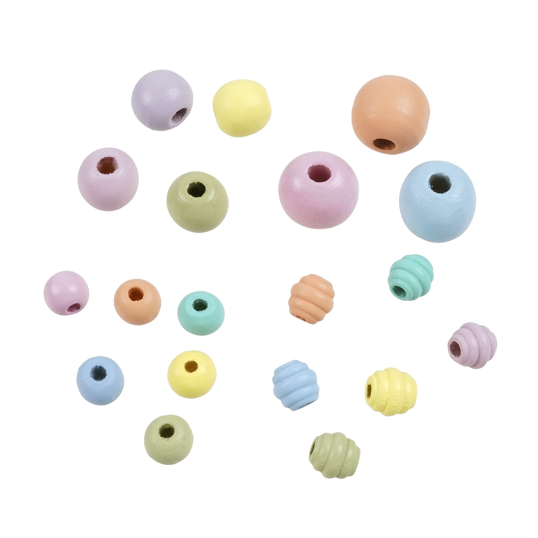 slide 2 of 2, Pastel Assorted Wood Beads By Creatology, 10 mm, 14mm and 18 mm
