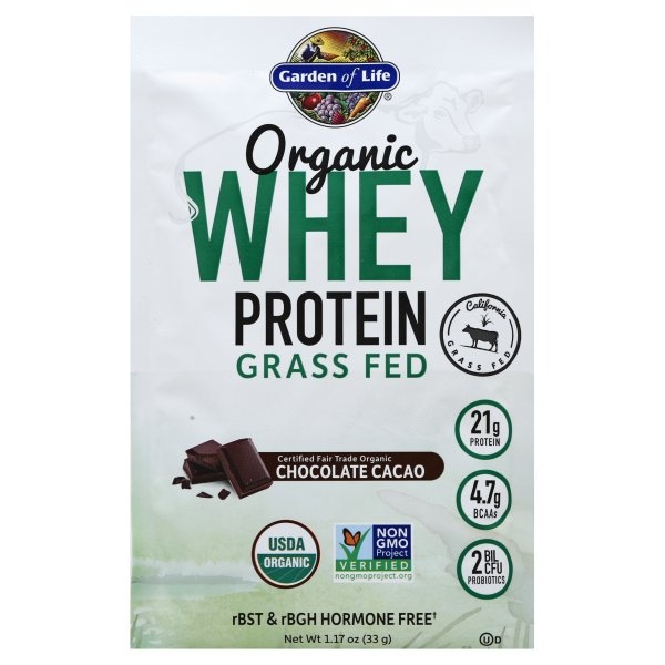 slide 1 of 1, Garden of Life Whey Protein Chocolate Packet, 1.16 oz