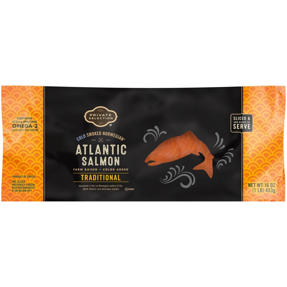 slide 1 of 1, Private Selection Traditional Cold Smoked Norwegian Atlantic Salmon, 1 lb