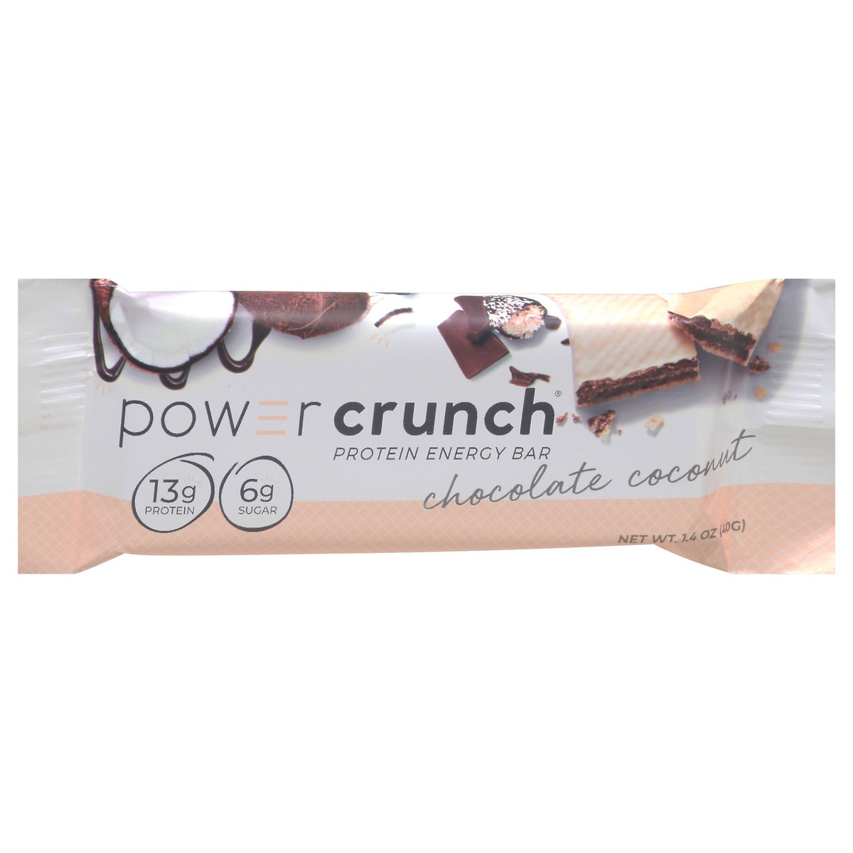 slide 9 of 9, Power Crunch Chocolate Coconut Protein Energy Bar 1.4 oz, 1.4 oz