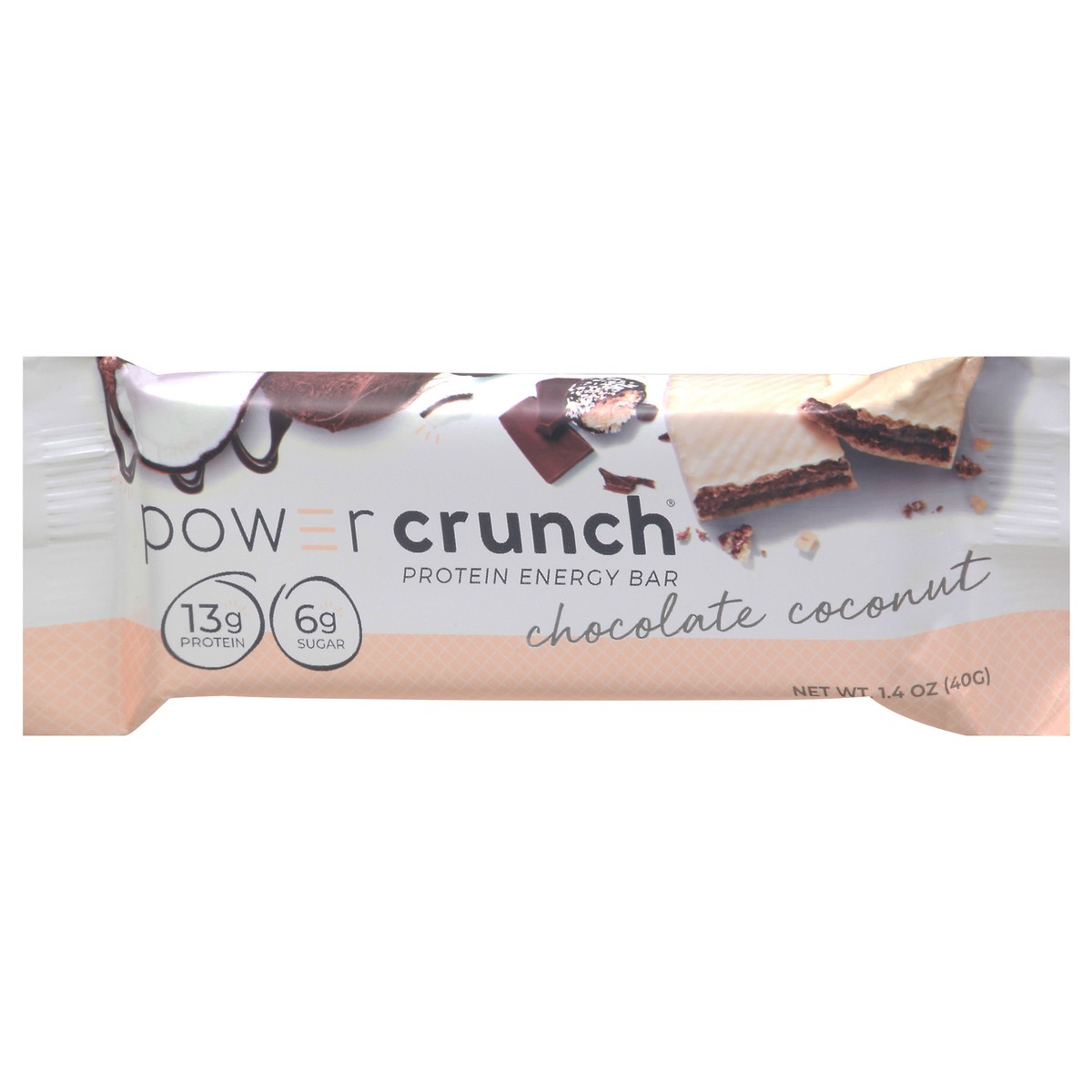 slide 7 of 9, Power Crunch Chocolate Coconut Protein Energy Bar 1.4 oz, 1.4 oz