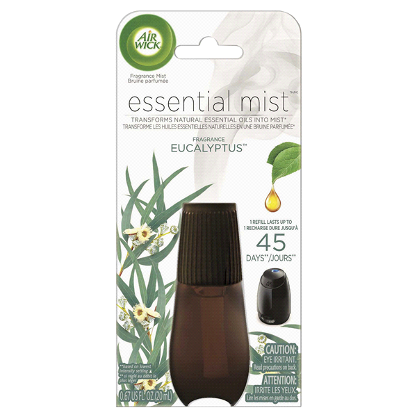 slide 1 of 1, Air Wick Essential Mist, Fragrance Essential Oils Diffuser Refill, Eucalyptus, Air Freshener, 0.67 fl oz