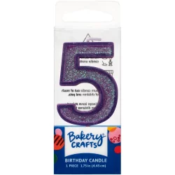 DecoPac Five Birthday Candle Cake Decoration - Purple