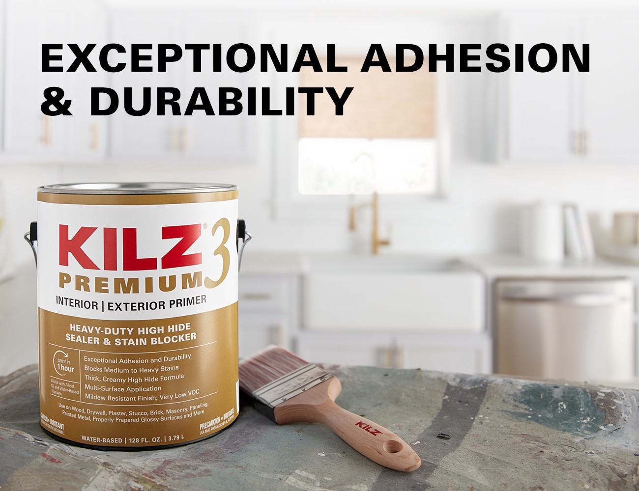 slide 5 of 5, KILZ 2 All-Purpose Interior/Exterior Multi-purpose Water-based Wall and Ceiling Primer (1-quart), 1 ct