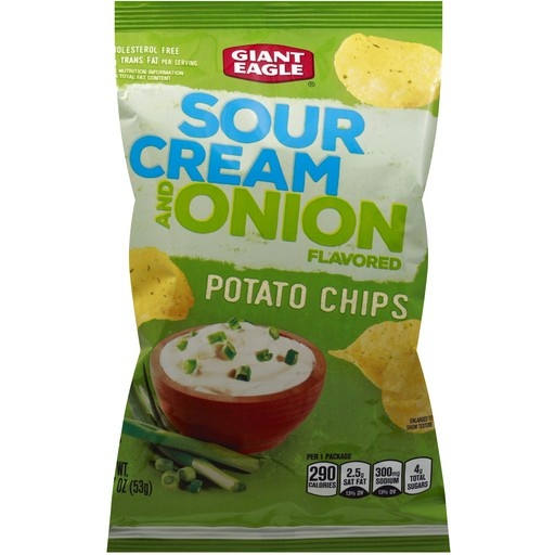 slide 1 of 1, Giant Eagle Sour Cream & Onion Flavor Potato Chips, 1.88 oz