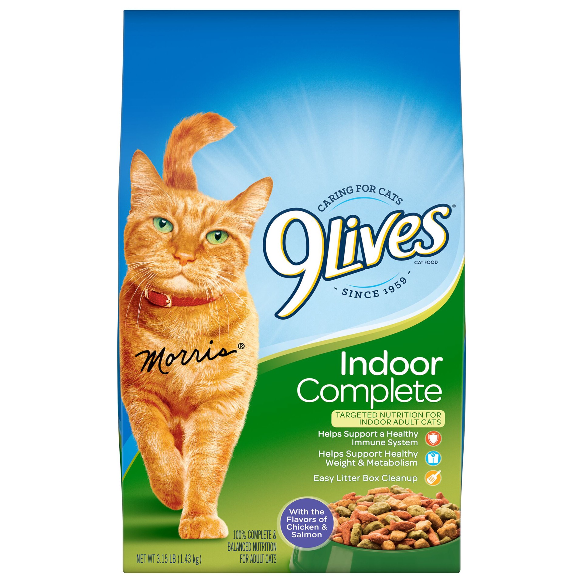 slide 1 of 5, 9Lives Indoor Complete Cat Food, 3.15-Pound, 3.15 lb