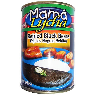 slide 1 of 1, Mama Lycha Frijoles Negros Refritos Refried Black Beans, 16 oz