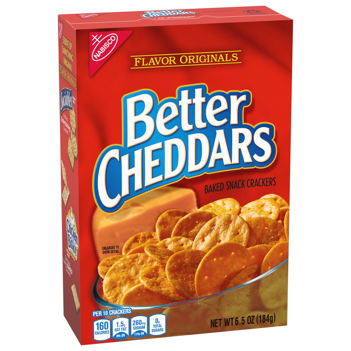 slide 2 of 9, Nabisco Better Cheddars Baked Snack Crackers, 6.5 oz