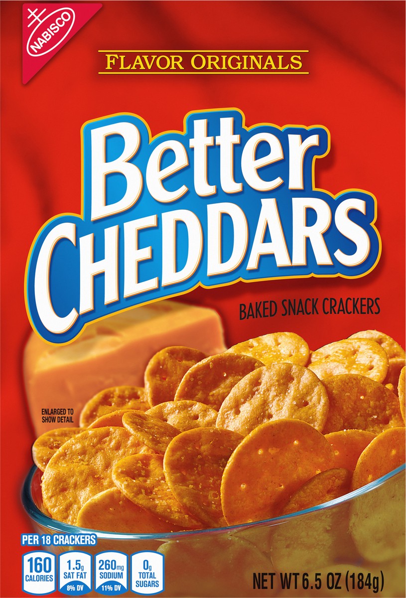 slide 6 of 9, Nabisco Better Cheddars Baked Snack Crackers, 6.5 oz
