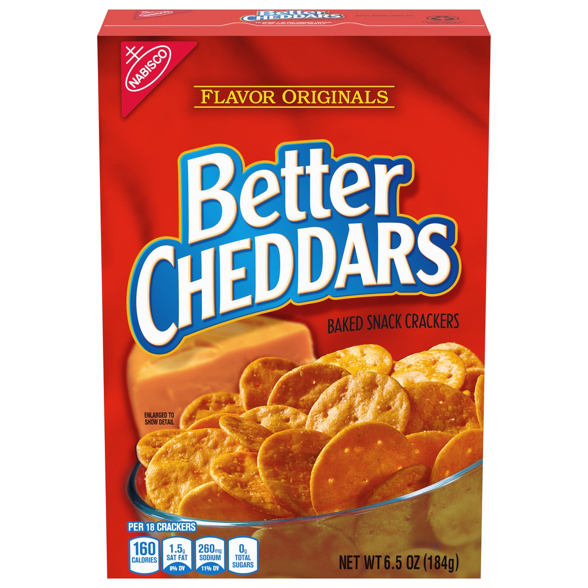 slide 1 of 9, Nabisco Better Cheddars Flavor Originals Baked Snack Crackers 6.5 oz, 6.5 oz