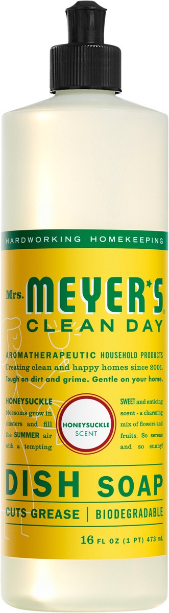 slide 2 of 3, Mrs. Meyer's Clean Day Liquid Dish Soap, Honeysuckle Scent, 16 Ounce Bottle, 16 fl oz