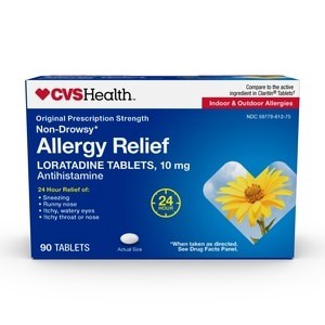 slide 1 of 1, Cvs Health Non-Drowsy Allergy Relief Loratadine Tablets 10 Mg, 90 Ct, 90 ct; 10 mg