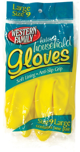 slide 1 of 1, Western Family Household Gloves Small, 1 ct