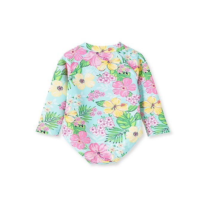 slide 2 of 2, Little Me Rashguard 6-9M TropicalPink Yellow, 1 ct